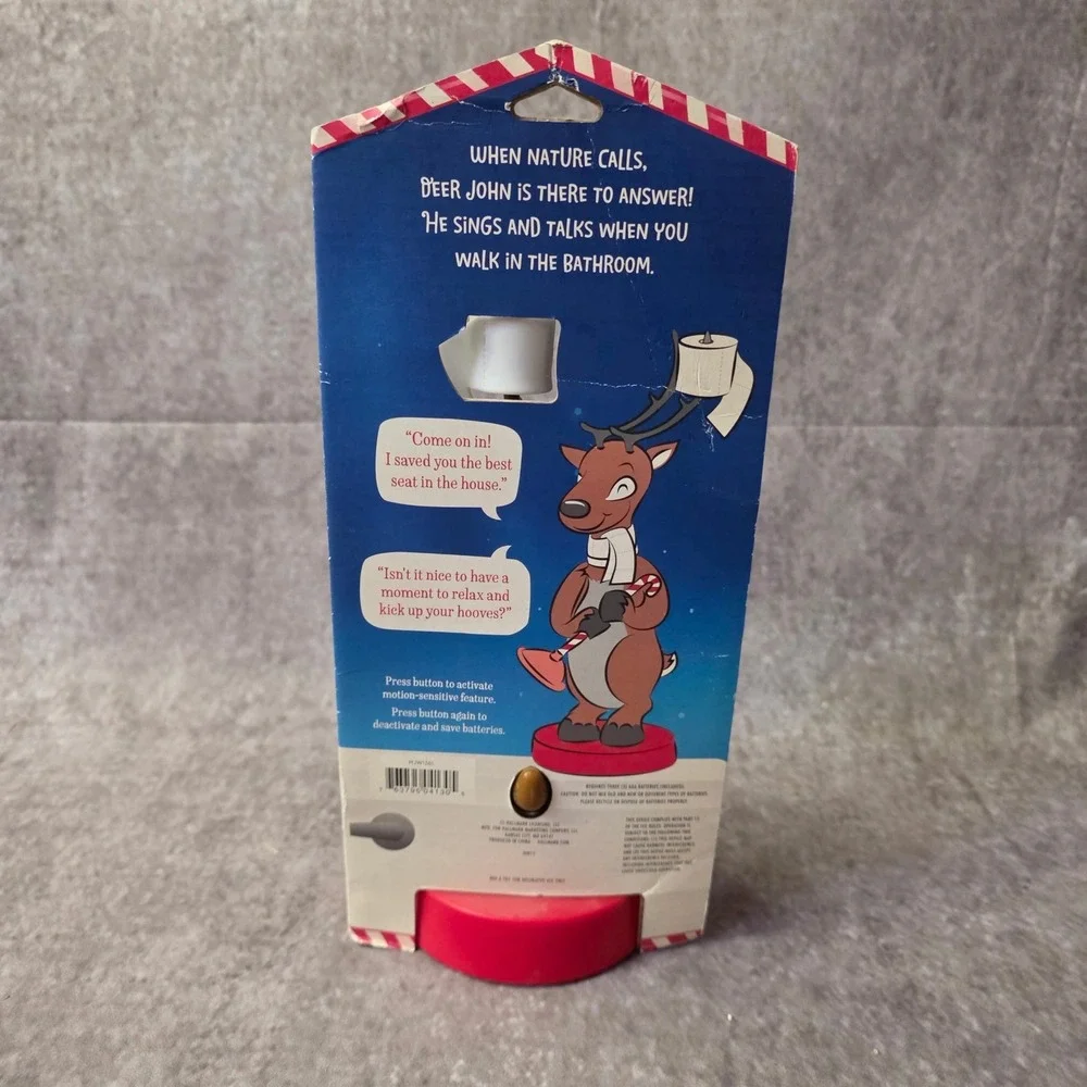 New Hallmark Deer John Christmas Decor Bathroom Sings Talks Cracks Jokes Tested